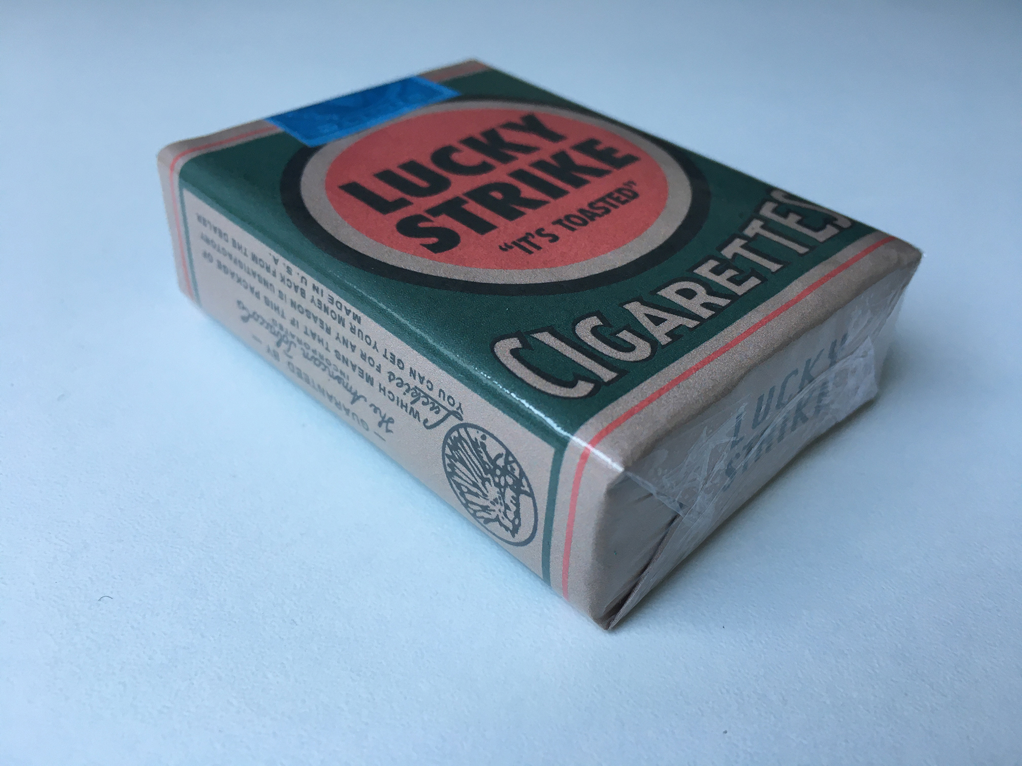 Vintage LUCKY STRIKE 40's dummy Cigarette Pack réplique faux paquet tabac  1940 - khristore