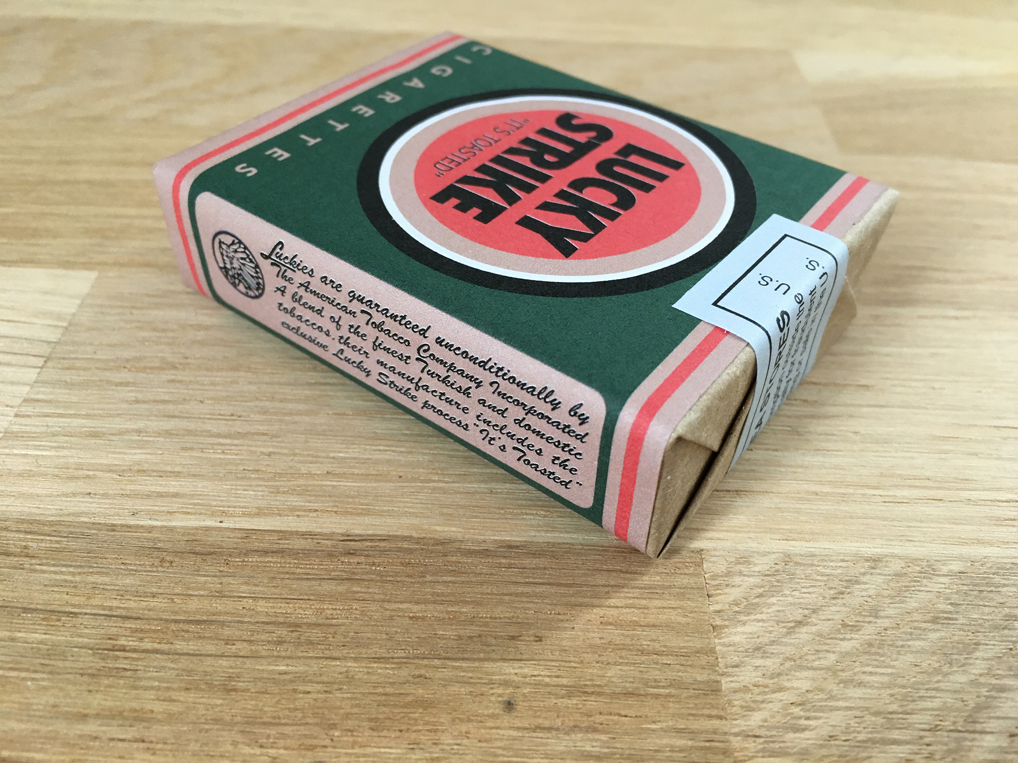 WWII LUCKY STRIKE cigarette pack US ARMY Dummy Green FAUX paquet Vert D Day  WW2 - khristore