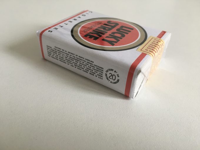WWII LUCKY STRIKE cigarette pack US ARMY White free of tax label stamp FAUX paquet blanc D Day WW2 khristore