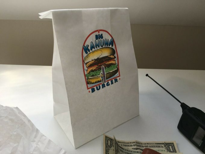 Big Kahuna Burger paper BAG sac Pulp Fiction Once upon time hollywood TARANTINO