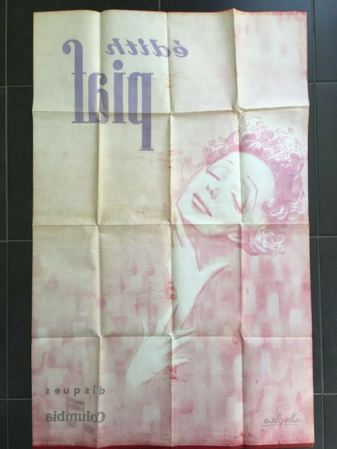 Edith Piaf Affiche ancienne Vintage poster Paris France Columbia records Douglas