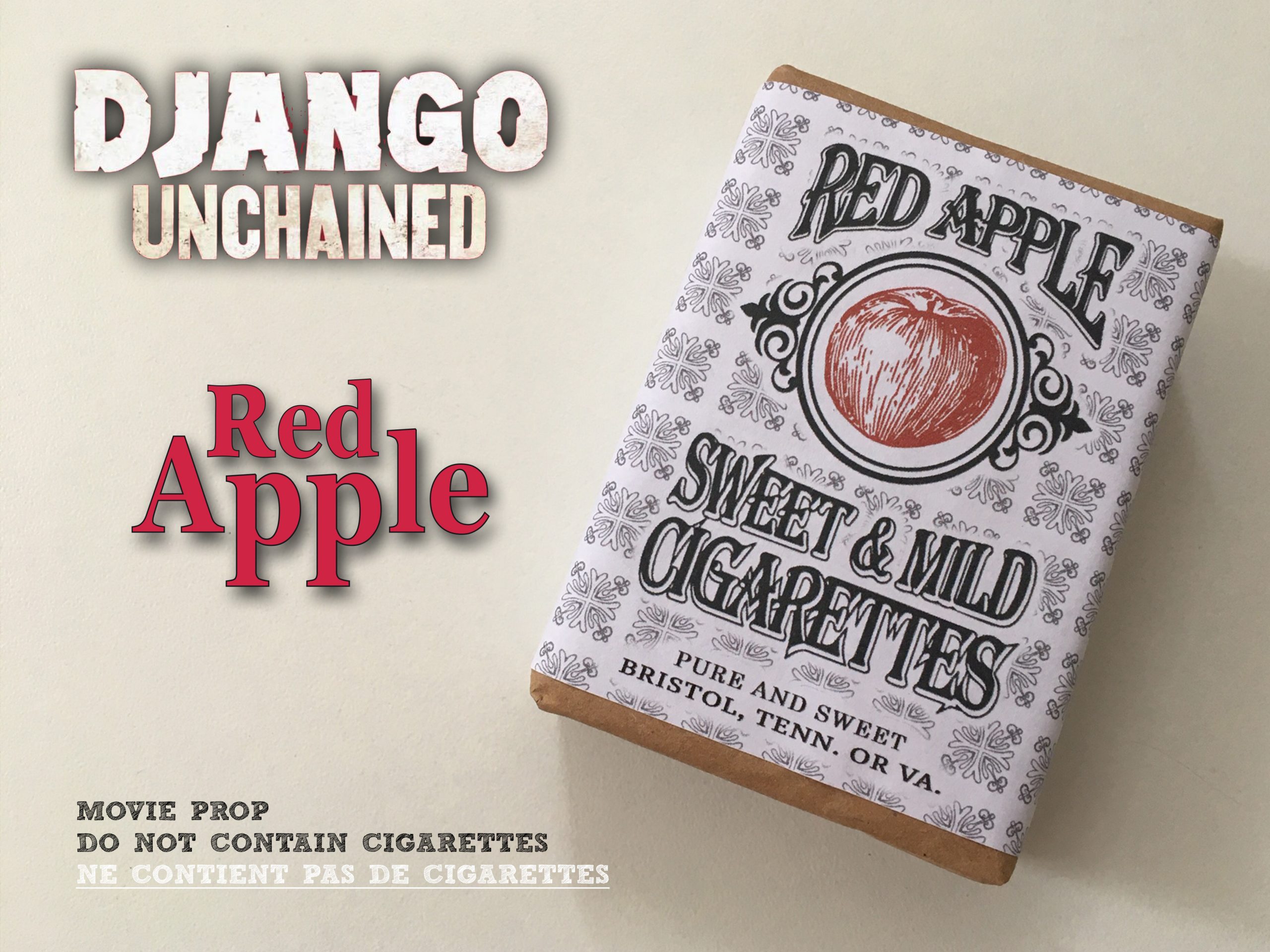 Red Apple Django Unchained Matchbox matches box Quentin TARANTINO Movie  prop - khristore