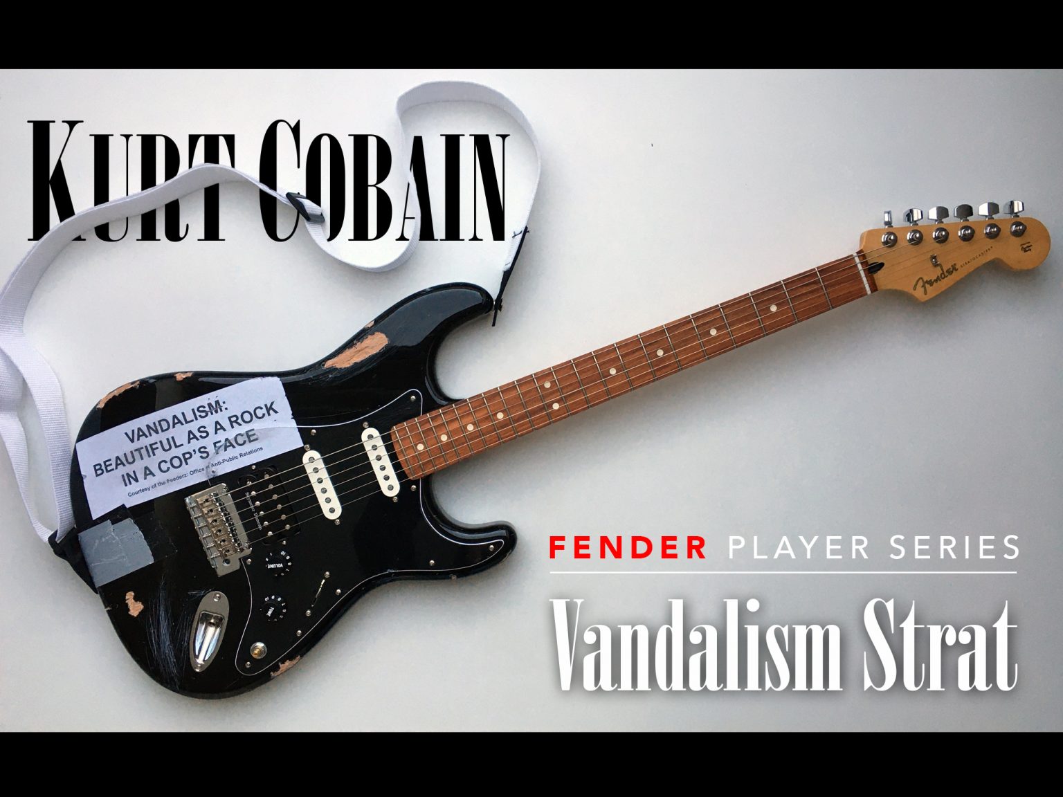 Kurt Cobain Vandalism Strat Fender PLAYER guitar Heavy Relic Road Worn ...