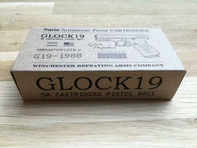 Empty box GLOCK 19 gen 4 Ammo Box 50 cartridges 9mm 9x19 Glock Perfection Pistol 