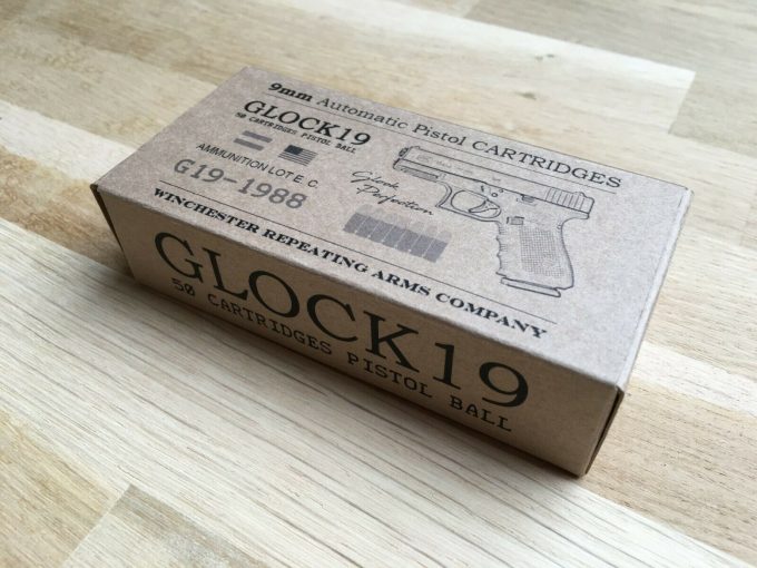 Empty box GLOCK 19 gen 4 Ammo Box 50 cartridges 9mm 9x19 Glock Perfection Pistol boite munitions