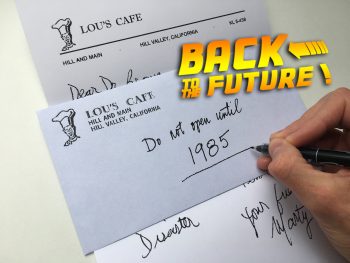 LETTER LOU'S CAFE Bttf BACK TO THE FUTURE Retour Vers le Futur LETTRE Marty Mc Fly Doc khristore auction brocante
