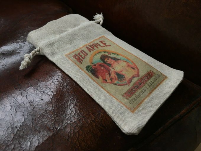 khristore movie prop Red Apple cigarettes Django Unchained Linen Tobacco bag linen Quentin TARANTINO