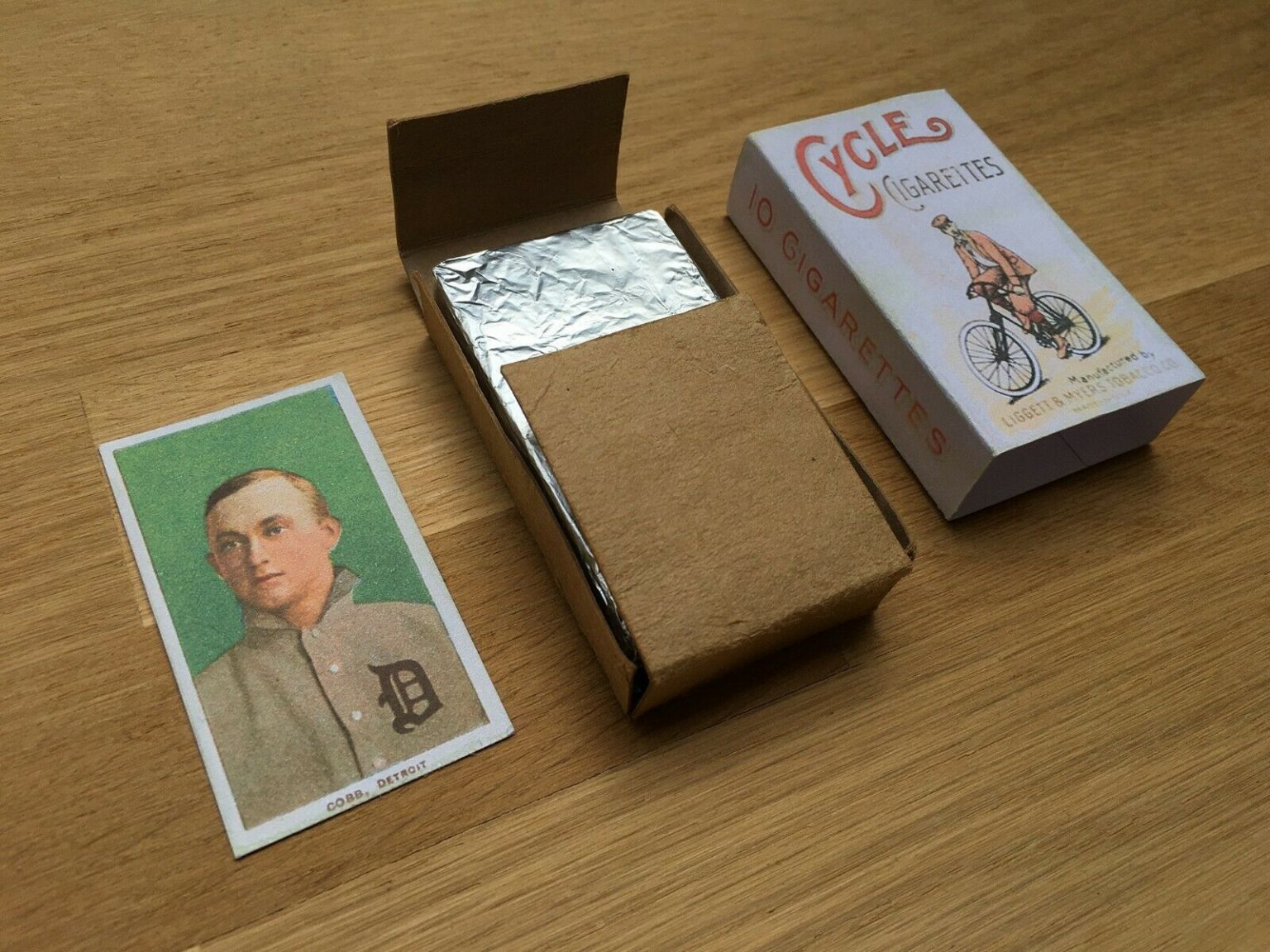 CYCLE Cigarette Pack T206 TY COBB 1910 Baseball Card Tobacco vintage ...