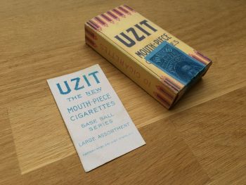 khristore france angers UZIT Mouth piece Cigarettes Pack Box T206 Sam Crawford 1910 Baseball Card Tobacco REPLICA