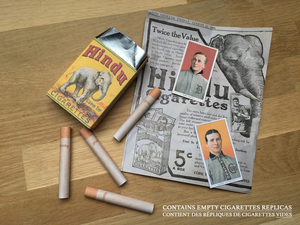 tipped cigarettes HINDU Cork Tip 1910 Cigarettes Box + Cobb & Chance T206 Baseball Cards +  poster REPLICAS