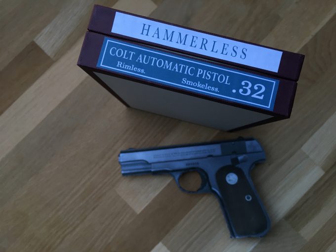 Colt 1903 Hammerless pocket model .32 Colt Automatic Pistol box khristore french handmade store france