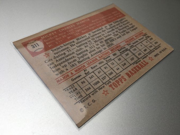 Mickey Mantle Baseball card 1952 Topps khristore france angers vintage collectible