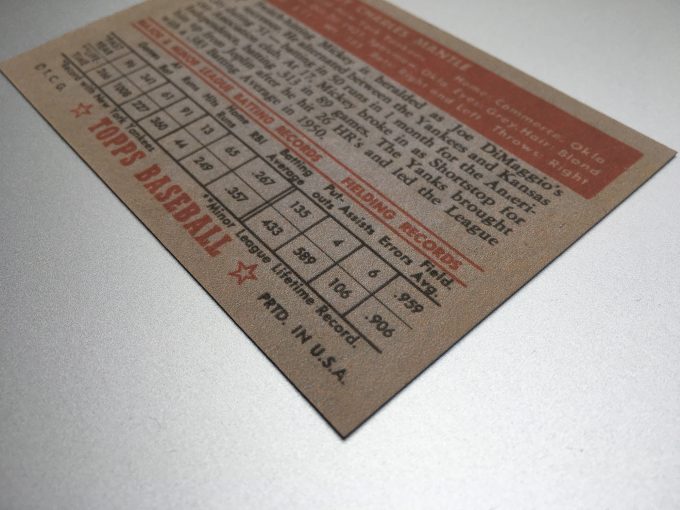 Mickey Mantle Baseball card 1952 Topps khristore france angers vintage collectible