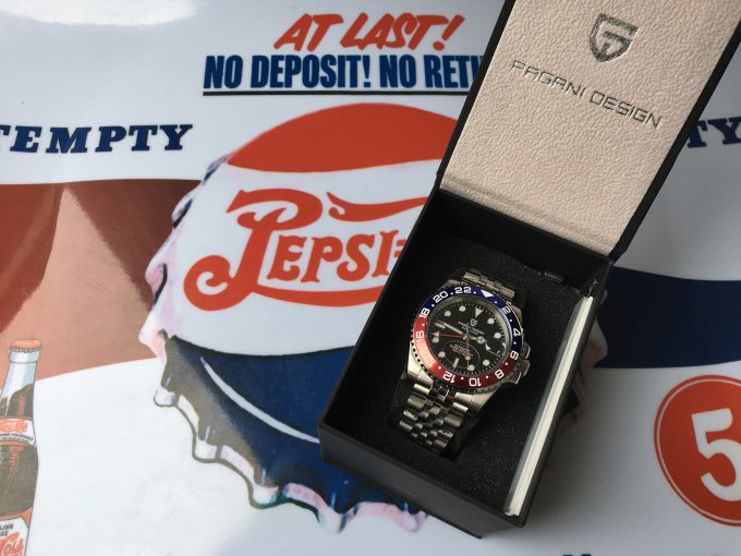 Montre automatique Pagani Design GMT Explorer homage Pepsi bracelet Jubilee Hommage 40mm verre saphir khristore auction