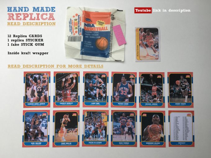 1986 FLEER Card wax wrapper PACK Hand made Replica Premier cards NBA Basketball Michael Jordan 86 khristore auction