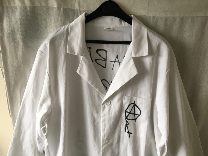 Kurt Cobain NIRVANA Lab Coat REPLICA Worn Concert Rotterdam 91 Krist Novoselic 1991 khristore RABBI DR HILLEL BRONNER ALL ONE GOD DILUTE DILUTE THESE ARE THE DAYS