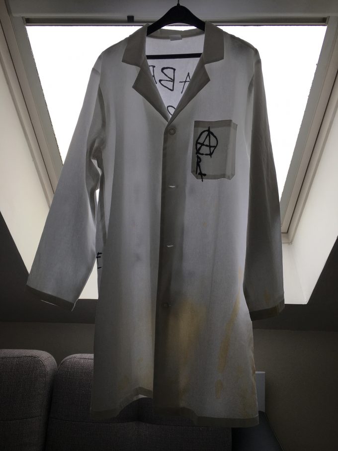 Kurt Cobain NIRVANA Lab Coat REPLICA Worn Concert Rotterdam 91 Krist Novoselic 1991 khristore RABBI DR HILLEL BRONNER ALL ONE GOD DILUTE DILUTE THESE ARE THE DAYS