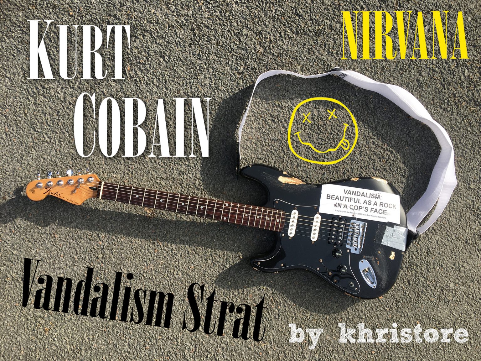 Kurt Cobain K Records Strat Fender Stratocaster guitar NIRVANA live ...