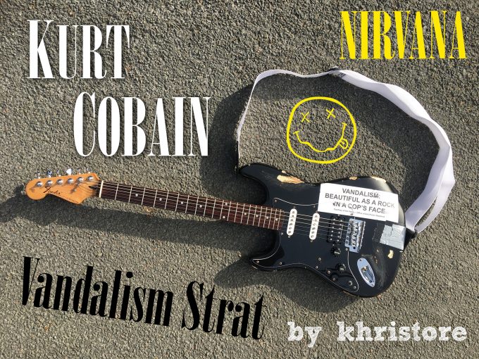 Kurt Cobain vandalism strat left handed gaucher heavy relic road worn seymour duncan tb4 nirvana khristore