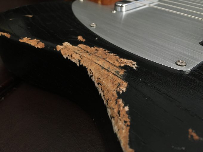 Fender Telecaster Custom Shop Heavy Relic by khristore Aged Partcaster 1 piece Ash Boby Maple neck Vintage black auction