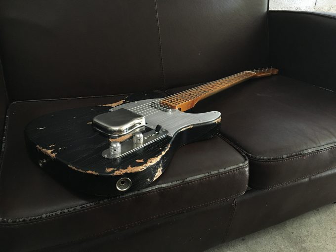 Fender Telecaster Custom Shop Heavy Relic by khristore Aged Partcaster 1 piece Ash Boby Maple neck Vintage black auction