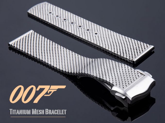 James Bond 007 No time to Die TITANIUM Mesh Bracelet 20mm titane