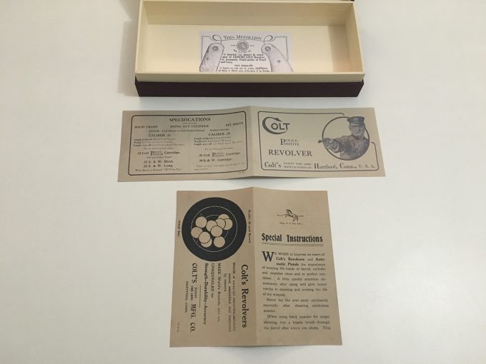 BOX for Colt .38 Police Positive Revolver 4" barrel 38 S&W caliber with Colt's Handbook Special Instructions & Specifications khristore