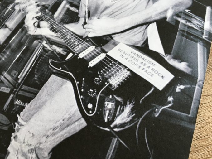 Kurt Cobain VANDALISM guitar Sticker Beautiful as a rock in a cop's face BLISTER Autograph Signed khristore