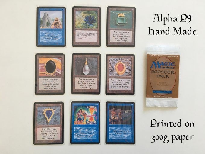 Magic the Gathering Power Nine P9 Black Lotus Alpha Card Replica printed on 300g paper MTG Power 9 Booster Pack khristore