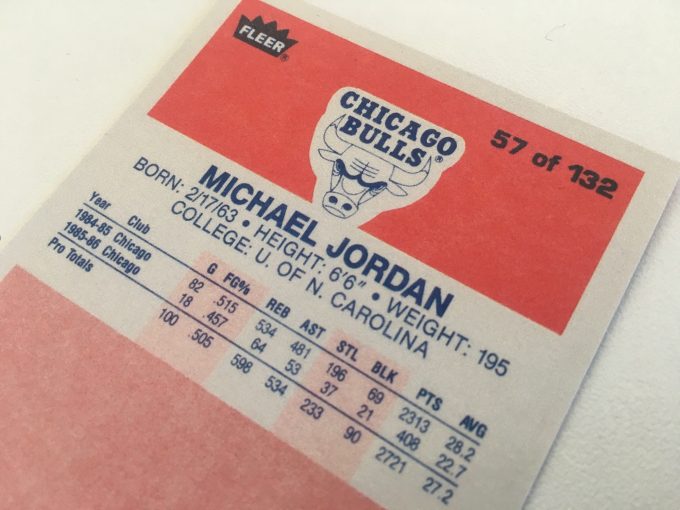 Michael Jordan Rookie Card 1986 FLEER Premier NBA Basketball Top loader protection case Reprint PROXY card khristore