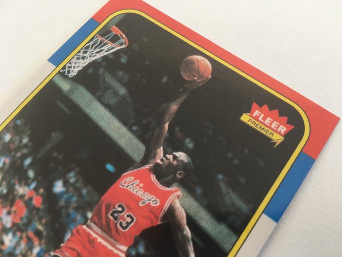 Michael Jordan Rookie Card 1986 FLEER Premier NBA Basketball Top loader protection case Reprint PROXY card khristore