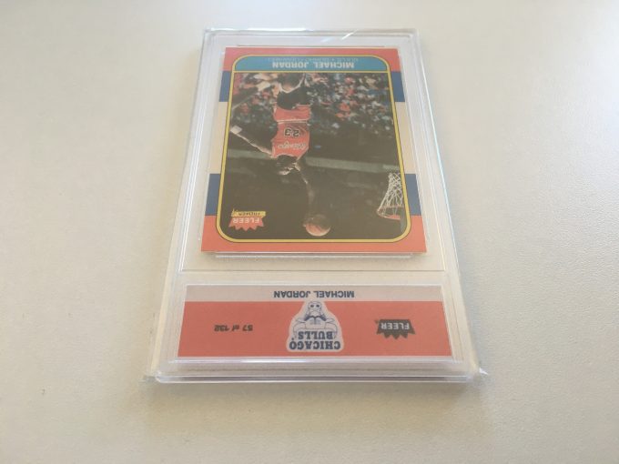 Michael Jordan Rookie Card 1986 FLEER Premier NBA Basketball Top loader protection case Reprint PROXY card khristore