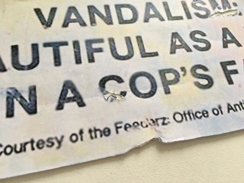 Kurt Cobain VANDALISM guitar Sticker Beautiful as a rock in a cop's