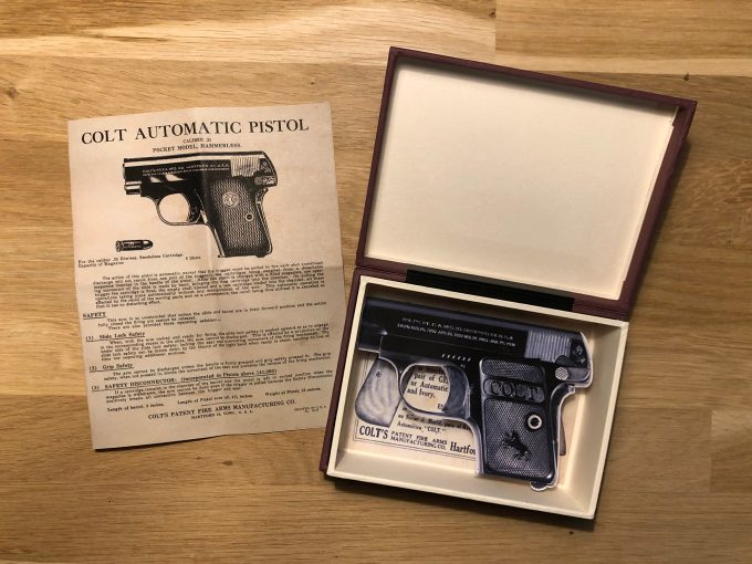 BOX for Colt 1908 .25 Automatic Colt Pistol hand made Storage gun box khristore