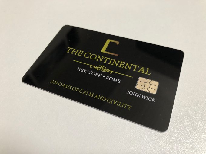 John Wick Continental card carte Hotel Movie Prop 1