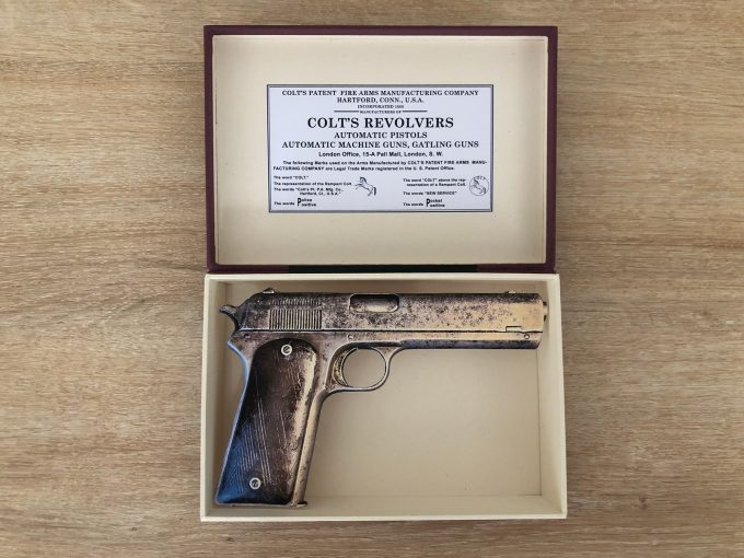 BOX for Colt 1905 spurred hammer .45 Automatic Colt Pistol hand made replica storage gun box khristore