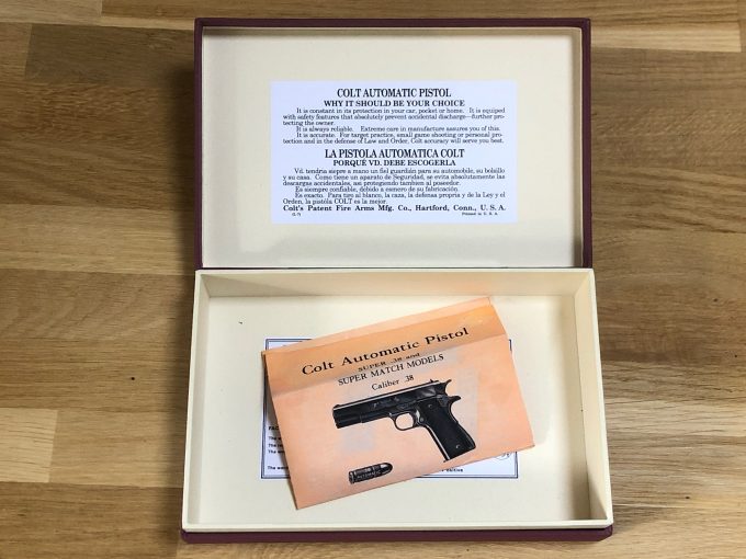Box for Colt Super Match .38 Automatic Colt Pistol Commercial : Civilian with Instruction manual khristore 2