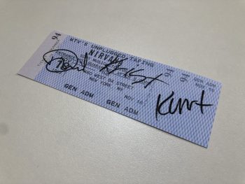 Nirvana MTV Unplugged Ticket Kurt Cobain Krist Novoselic Dave Grohl All Members autographs signed 1