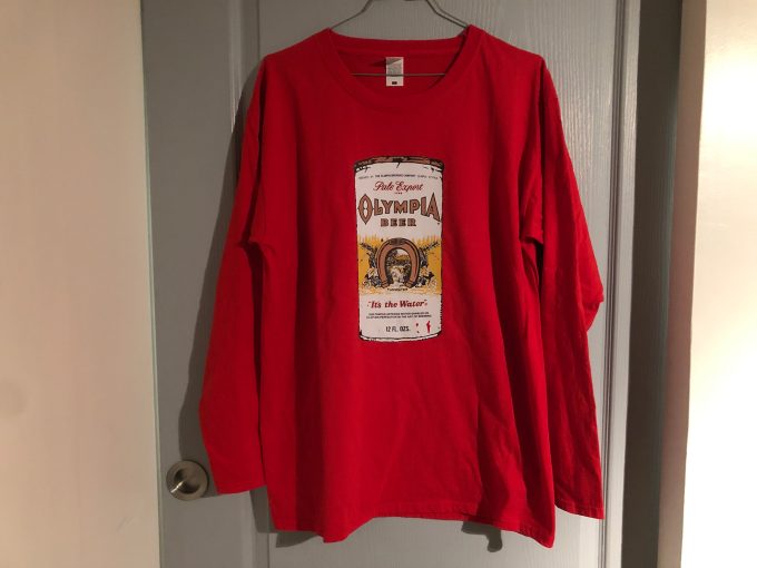 KURT COBAIN Olympia Beer Red T-Shirt long sleeves khristore
