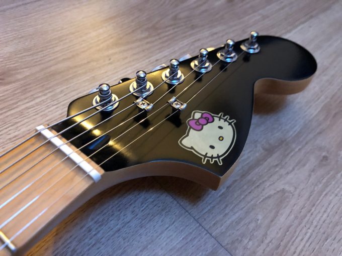 Squier Fender Stratocaster Hello Kitty Strat Box Strat strap matching headstock khristore 5