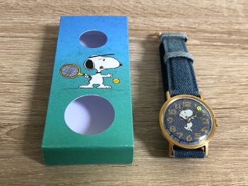 Snoopy denim strap Tennis watch timex jeans 70s 1970 1958 khristore box 5