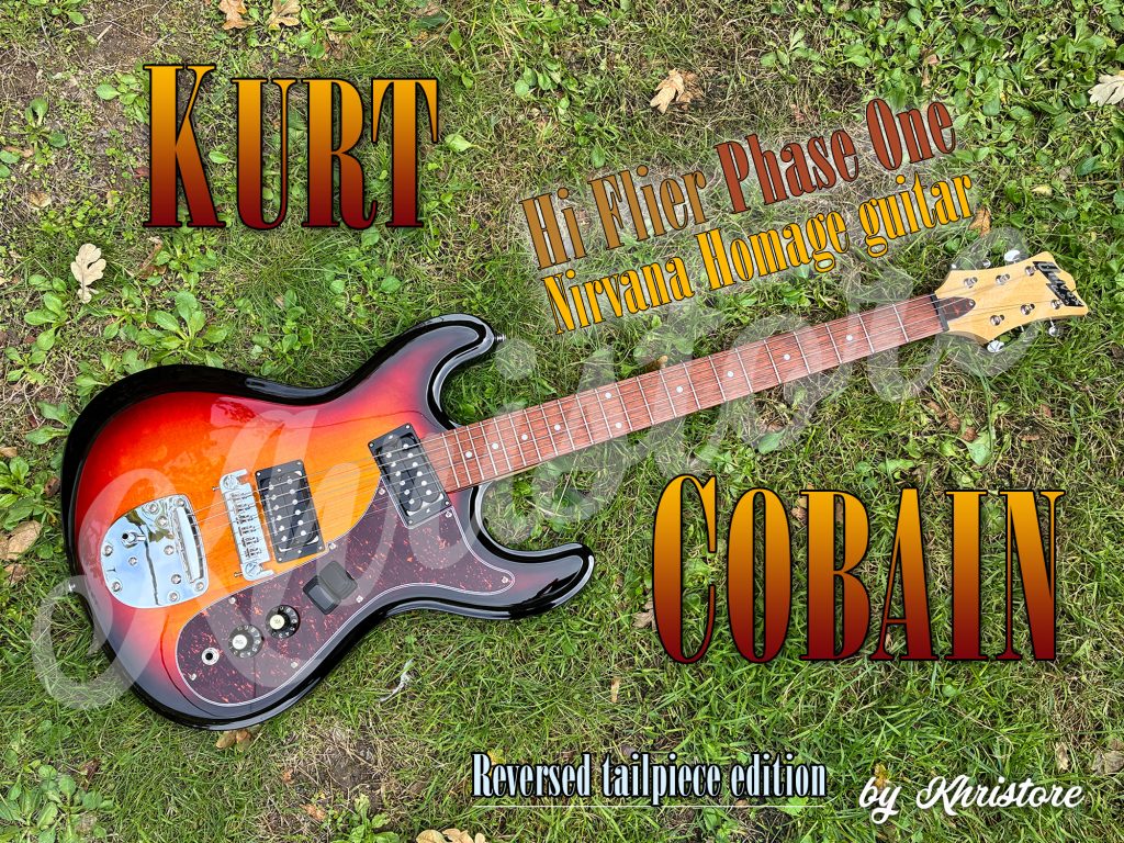 Kurt Cobain Sunburst Univox Hi Flier homage Nirvana guitar - khristore